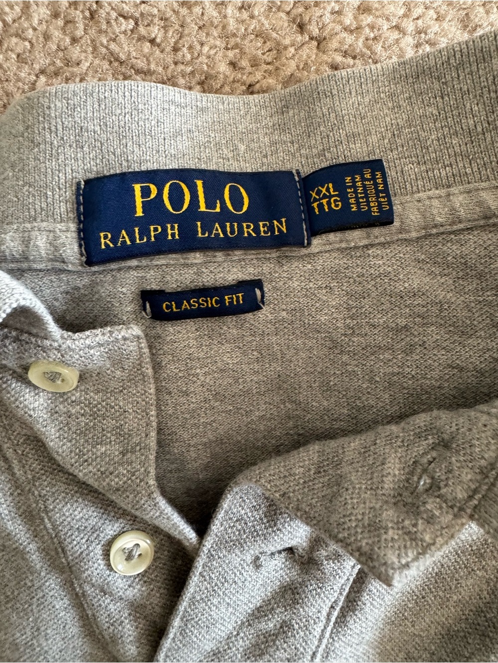 Set of 3 XXL Ralph Lauren Men's Polo Shirts - Charcoal , Light Gray, blue red wh - Picture 3 of 14
